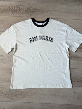 Ami Paris White T-Shirt Men’s Medium Oversized Fit Excellent NWT